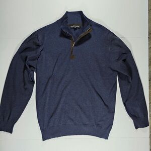 Tricots St Raphael Sweater Adult‎ Large Blue Quarter Zip Pullover Mens
